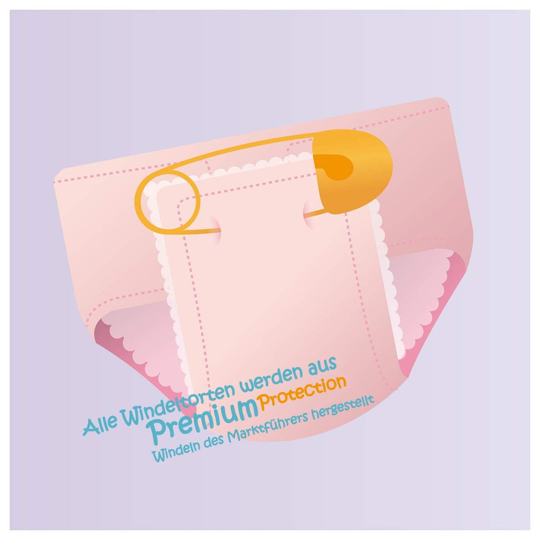dubistda© Windeltorte CAKEBOX für Mädchen rosa | Geschenk für Mädchen zur Geburt Babyparty Babyshowe