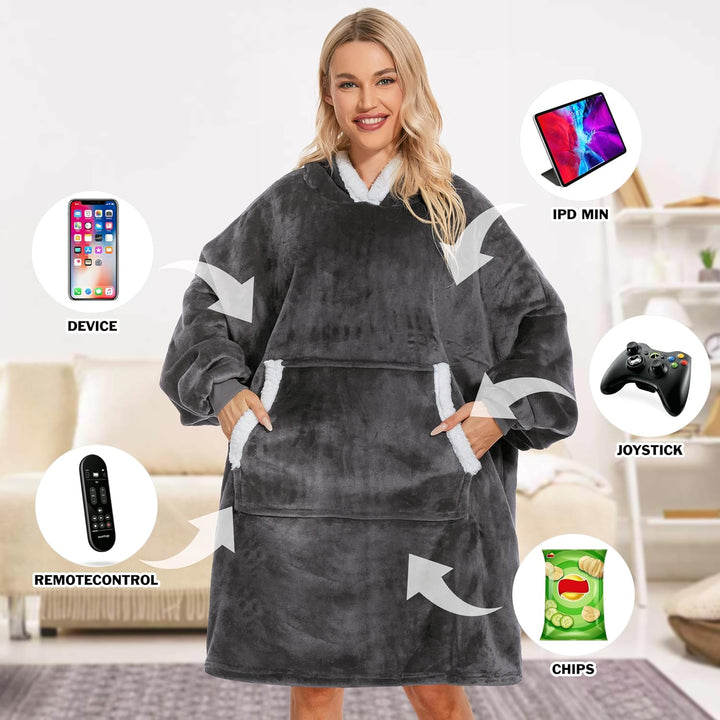 Gentlewarm übergrosse Hoodie Sweatshirt mit Kapuze, Super Weich und bequem Flanell Damen Kapuzenpull