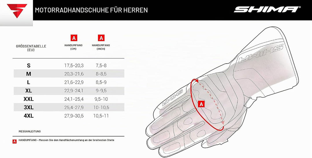 SHIMA STR-2 Motorradhandschuhe Herren - Touchscreen, Sommer, Sport Leder Handschuhe mit Carbon Knöch