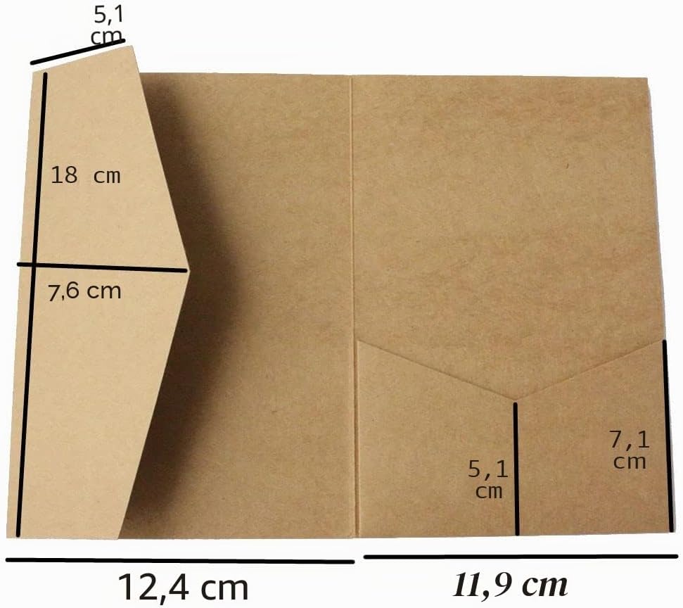 MillaSaw Handwerk Papier Einladungskarte Tasche für Hochzeit Verlobung Bridal Shower Geburtstag 25 S
