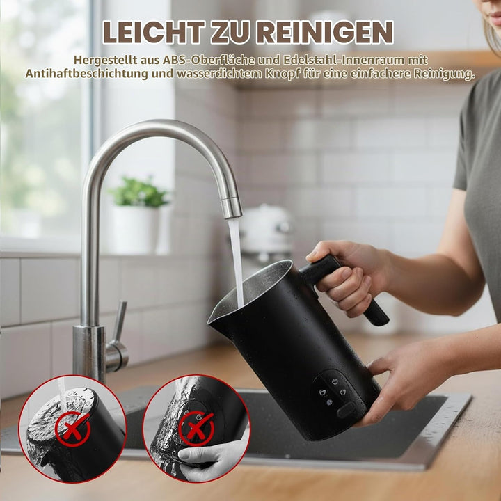 Elektrischer Milchaufschäumer Mit 4 Funktionen: Automatischer Milchaufschäumer Für Heisse Und Kalte
