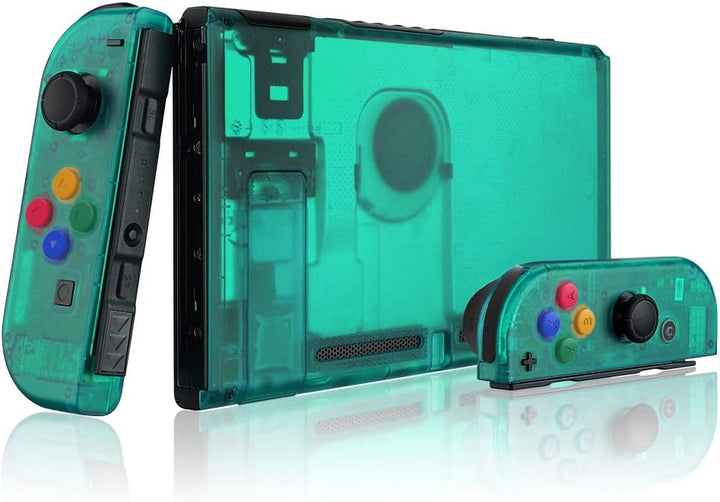 eXtremeRate Hülle Case für Nintendo Switch Joycon/Konsole, Rückgehäuse&Kickstand für Switch Console,