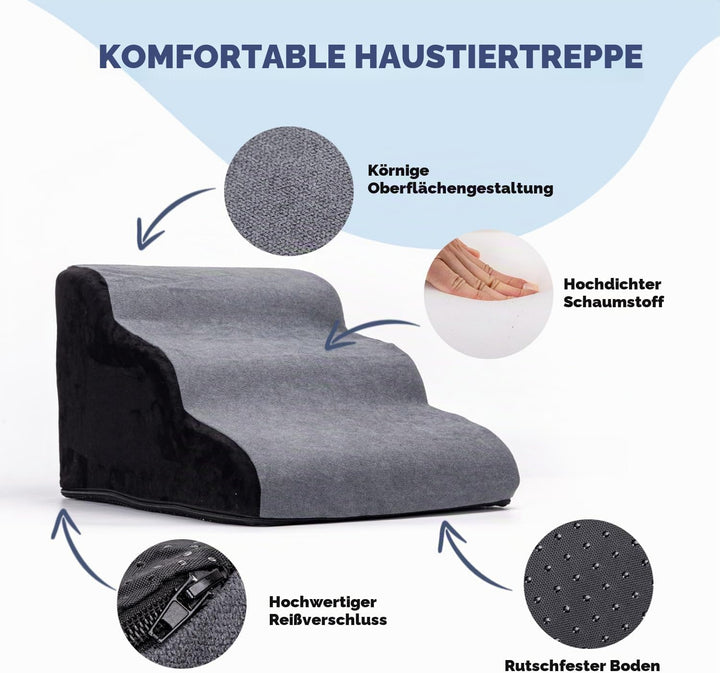 Nobleza Hundetreppe für Kleine Hunde, 3 Stufen Waschbar Hunde treppe, Haustiertreppe für AlterHunde
