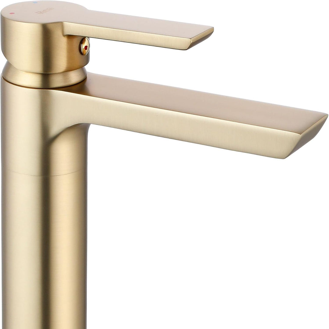 Rea Waschtischarmatur ARGUS BRUSH GOLD HIGH Wasserhahn Bad Badarmatur aus Messing Armatur für Waschb