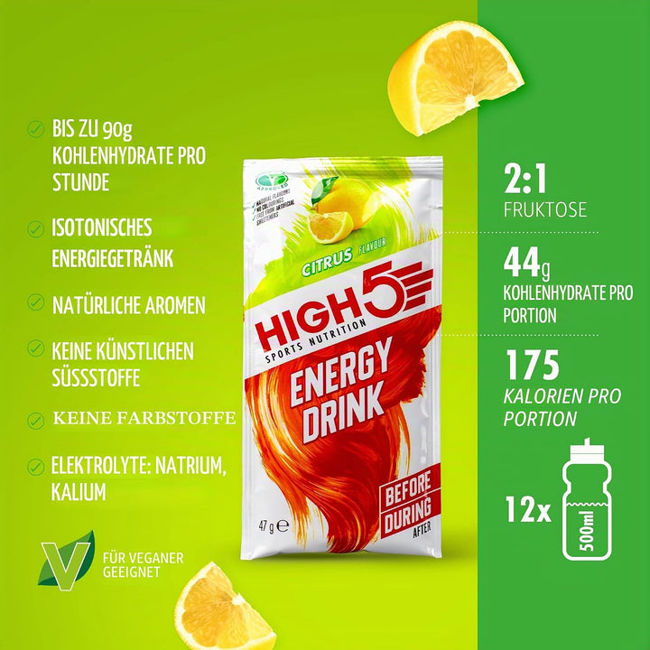 High5 Energy Source Citrus (12 x 47g Sachet), 1er Pack (1 x 564 g) Citrus unisize, Citrus unisize