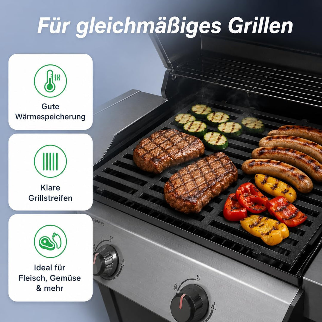 Uniflasy 44,5 x 26cm Gusseisen Grillrost 7637 für Weber Spirit I & II E210, E220, S210, S220 (mit vo