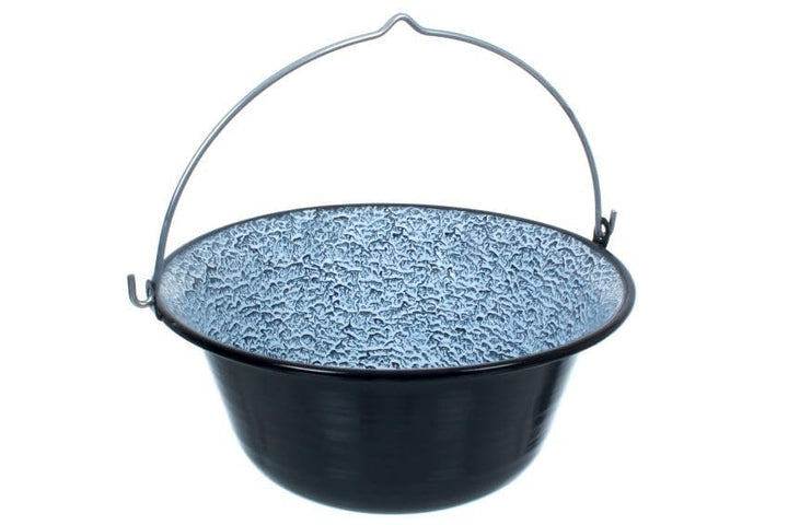 NAJDER Ungarischer Gulaschkessel, Gulaschtopf, Hängender emaillierter Kessel mit Griff, Servierkesse