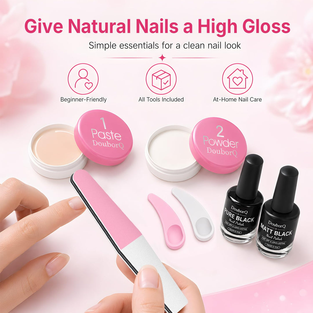 Major Dijit Schwarzer Nagellack Set, Klassisch Matt mit Nagelpflege Set Bllack NBK-Black-kit, Bllack