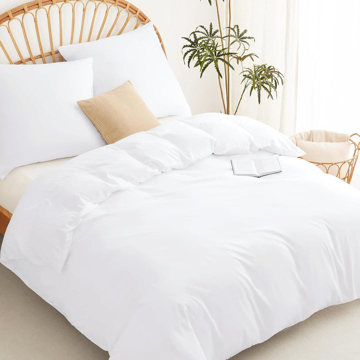 WAVVE Bettwäsche 220x240 3 teilig Weiss - Bettbezug 220 x 240 Set mit Kissenbezüge 80x80 cm, Bettwäs