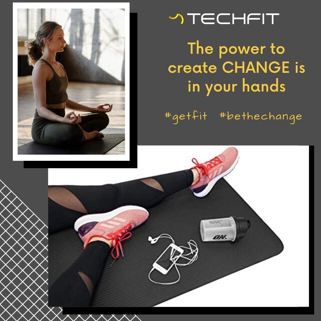 TechFit Yogamatte Rutschfest für das Fitnessstudio zu Hause - Pilates Matte für das Heimtraining, Yo