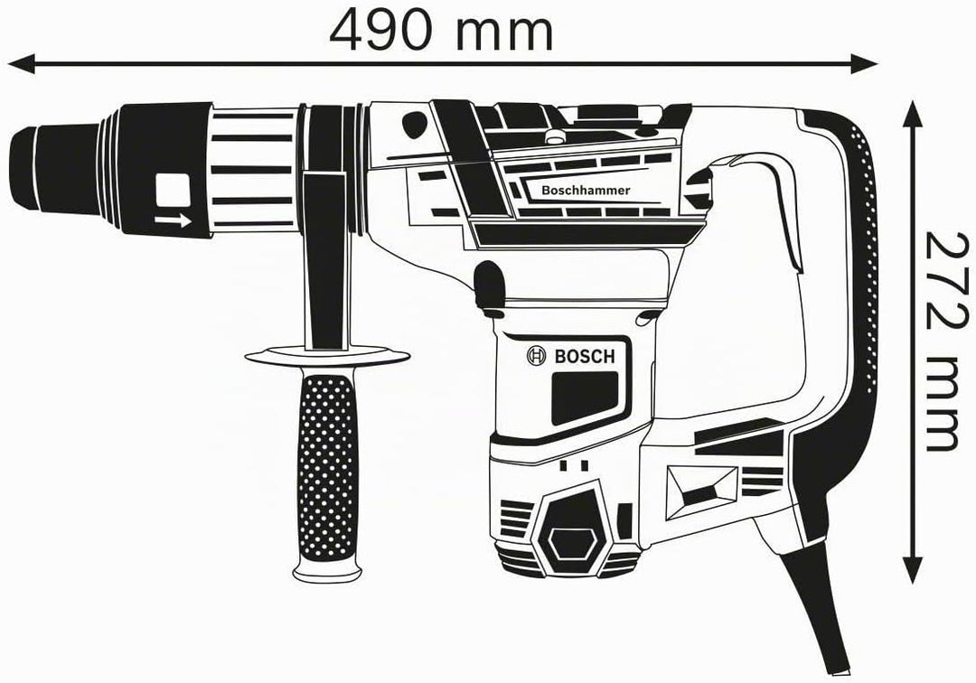 Bosch Professional Bohrhammer GBH 5-40 D (SDS Plus, inkl. Zusatzhandgriff, Fetttube, Maschinentuch,