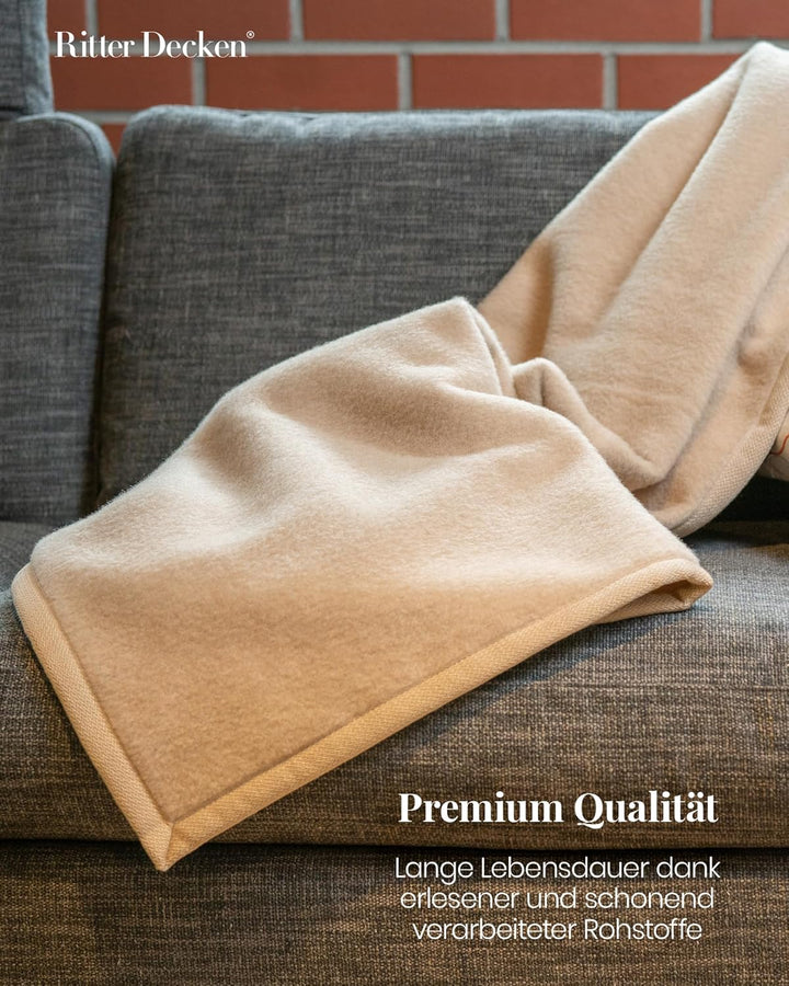 Ritter Decken Cashmera Kaschmir Decke 150x200cm | 100% Kaschmir-Edelhaar | Naturbelassen | Hochwerti