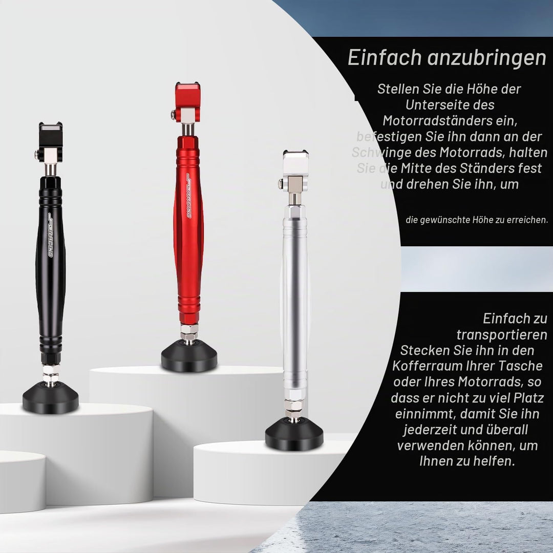 JFG RACING Motorrad-Radständer Nachrüstung, tragbar, vorne, hinten, Radständer, Paddock-Ständer, Ket