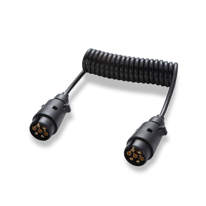 7 polig Anhänger Spiralkabel 2,5m, 7-7 polig Anhänger Stecker ISO 1724-12V, Anhänger Verlängerungska