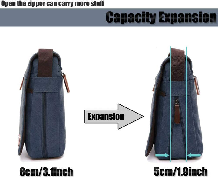 LOSMILE Herren Umhängetaschen, Leinwand Schultertaschen, Laptoptasche,Schulranzen, für Schule und Ar