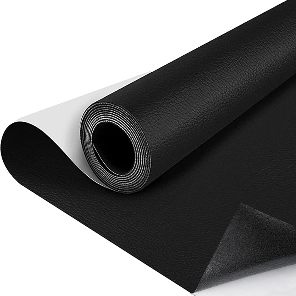 Kunstleder Selbstklebend 40 x 300cm Schwarz Selbstklebende PU-Folie,Möbel, Küchenschränke, Wand, Sof