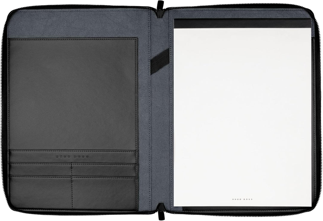 Hugo Boss Konferenzmappe Gleam A4 aus Kunstleder in der Farbe Grau, 31,5 x 24,5 x 2 cm, HTA105J