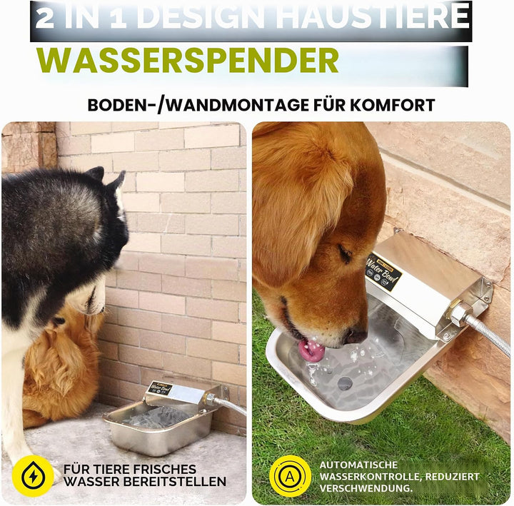 Automatischer Wasserspender für Hunde, 2,863.3 g Outdoor Hund Wassernapf, 304 Edelstahl Wasserspende