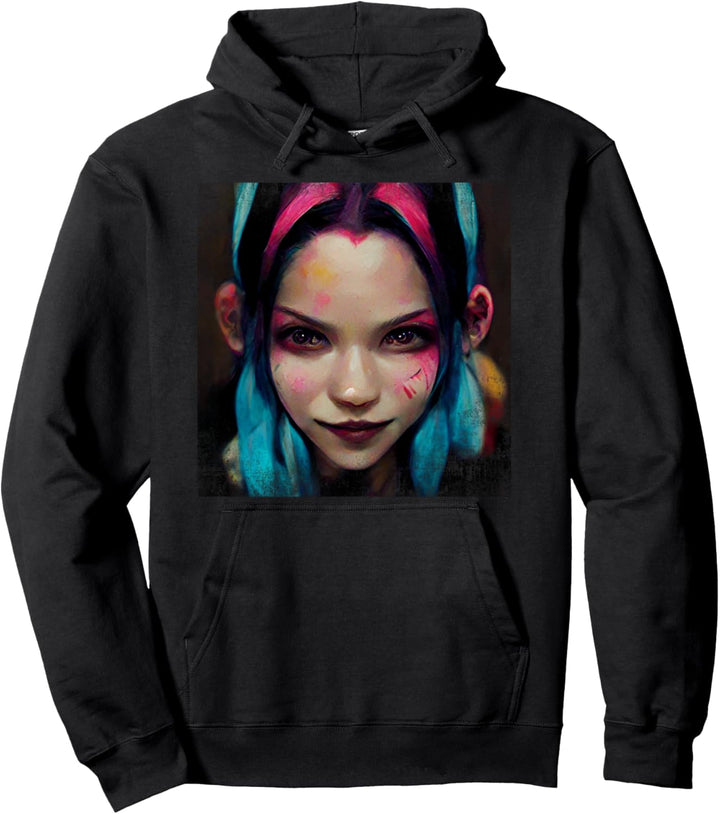 Nettes Cyberpunk-Mädchen Cyberpunk Tokyo Frauen Futuristic Street Pullover Hoodie