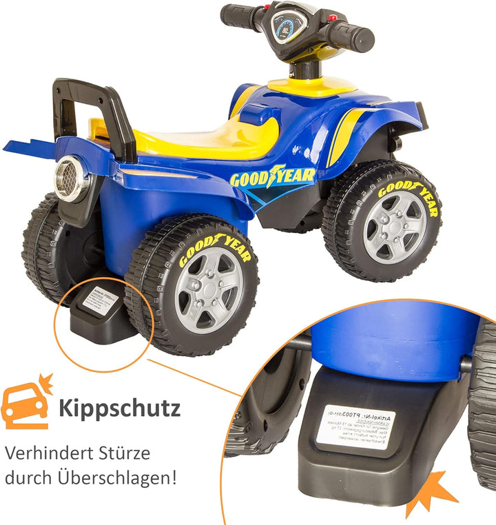 LEMODO Rutschauto blau in Quad-Optik | Rutscherfahrzeug für Kinder ab 18 Monate | Rutschfahrzeug mit