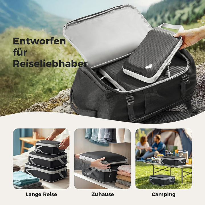Koffer Organizer Packing Cubes Compression 8 Stück, Wasserdicht PackwüRfel Koffer Organizer Set,Trav
