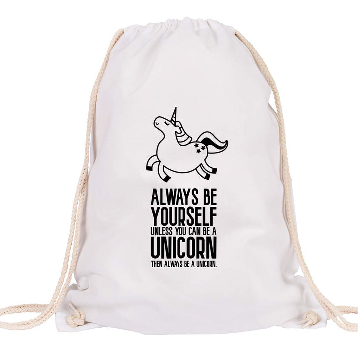 JUNIWORDS Turnbeutel - Wähle eine Farbe - "Always be yourself, unless you can be a unicorn, then alw