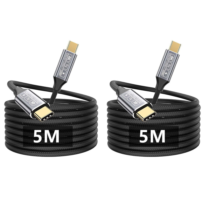 CAKOBLE 2Pack USB C Kabel 5m, usb c auf usb c kabel 3.1 Gen2 Typ C,10 Gbps Datenübertragung,100W 20V