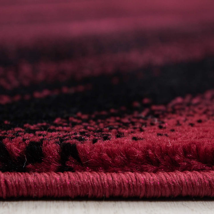 Teppium Moderner Kurzflor Teppich Läufer Flur 80 x 150 cm Rot - Flauschiger Teppich Waschbar, Abstra