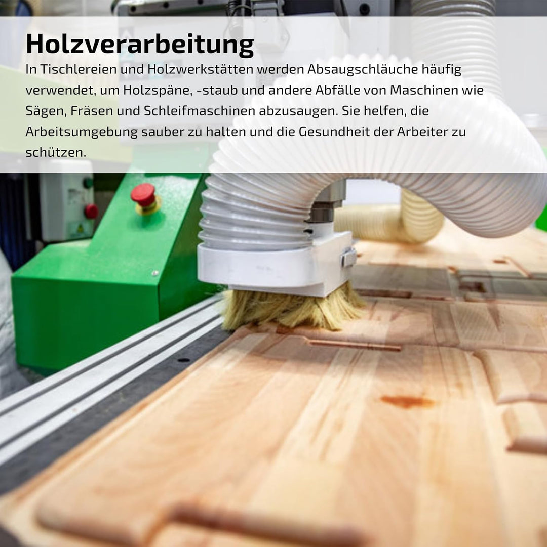 Absaugschlauch 0,4 mm - 110 mm / 5 m transparent für Absauganlage Spiralschlauch schwer entflammbar