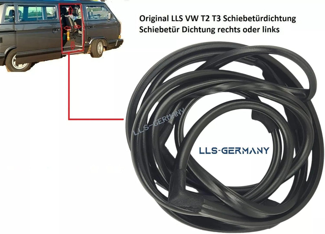 LLS-GERMANY 251843792B Schiebetürdichtung kompatibel mit V.W. T2 T3 Gummidichtung Schiebetür Dichtun