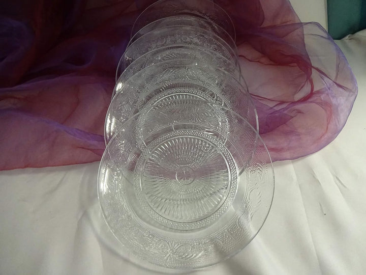 6 Schöne nostalgische Kuchenteller Dessertteller Teller Servierplatte Glas 20 cm