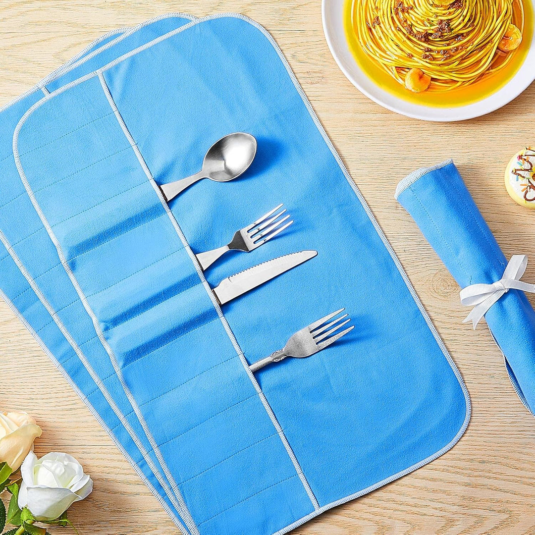 Silberne Aufbewahrungstaschen Silber Aufbewahrungstuch AntiAnlaufen Silber Schutzbeutel Blau Halter