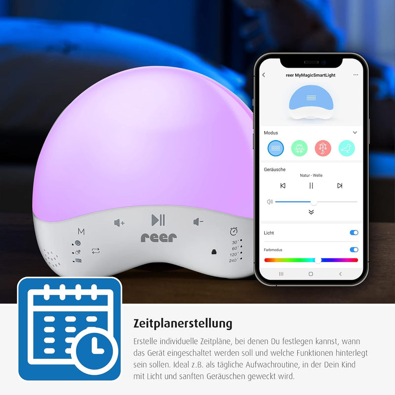 Reer MyMagicSmartLight smartes Nachtlicht, 16 Mio Farben, Musikfunktion, steuerbar über Alexa, per A