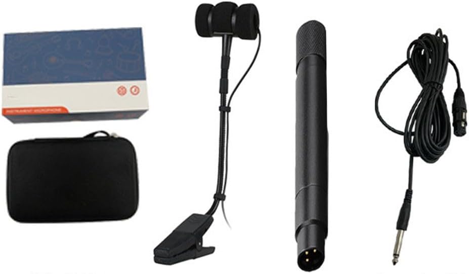 SPORTARC Sax Mikrofon, Tragbares 3 Pin 4 Pin Wired Sax Mikrofon Omnidirektional, Clip On Mikrofon fü