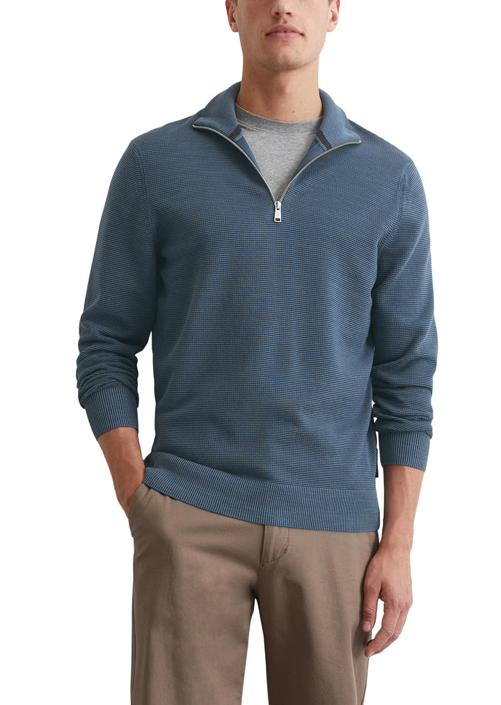 Marc O'Polo Herren Strickpullover aus Bio-Baumwolle mit Reissverschluss S M849, S M849