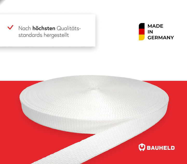 BAUHELD® 50m Rolladengurt 14mm 18mm 20mm 23mm [Made in Germany] Für Rolläden an Türen &amp; Fenster geei