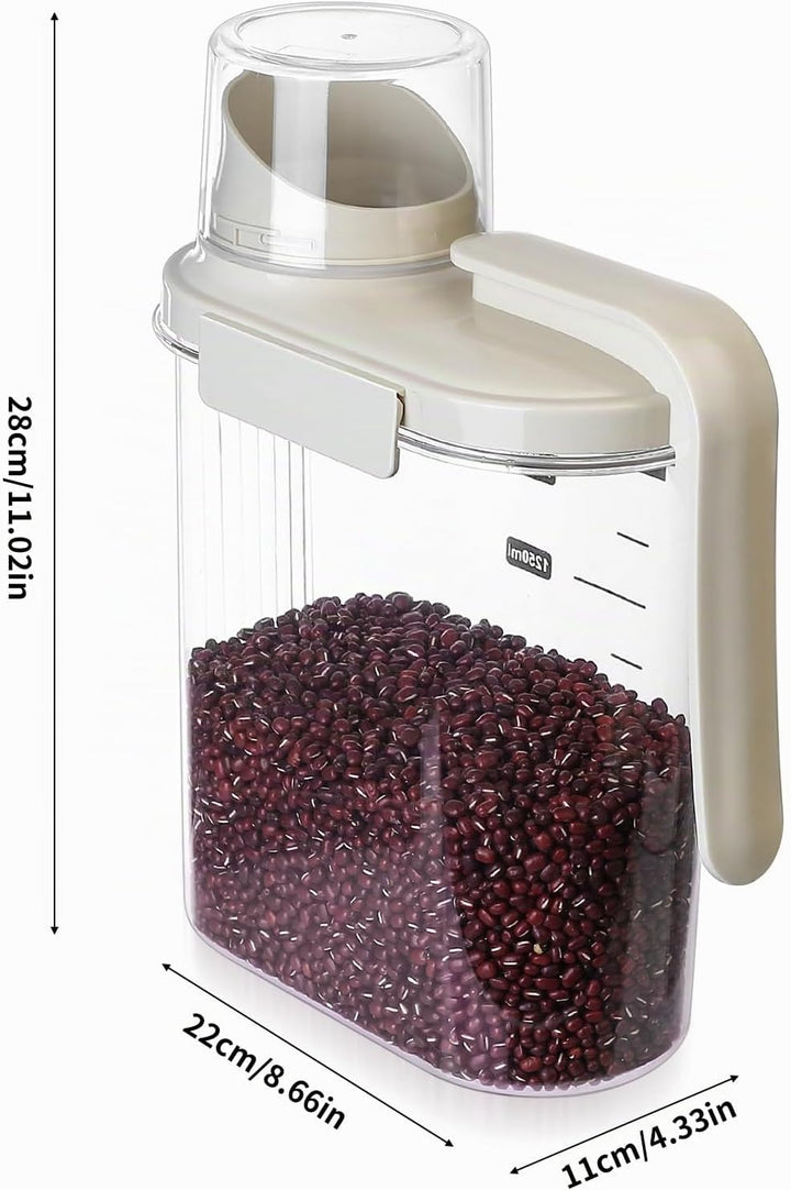 1500 ML Luftdichter Müsli Aufbewahrung Behälter, Waschpulver Aufbewahrungsbox mit Messbecher, Vorrat