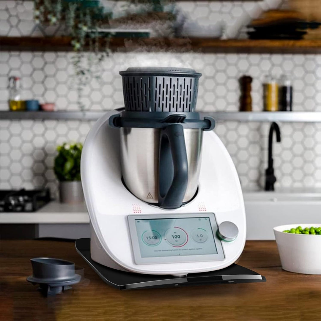 bonna Gleitbrett für Thermomix TM6, TM5, Thermomix Gleitbrett mit Premium-Verbundmetall - (Schwarz),