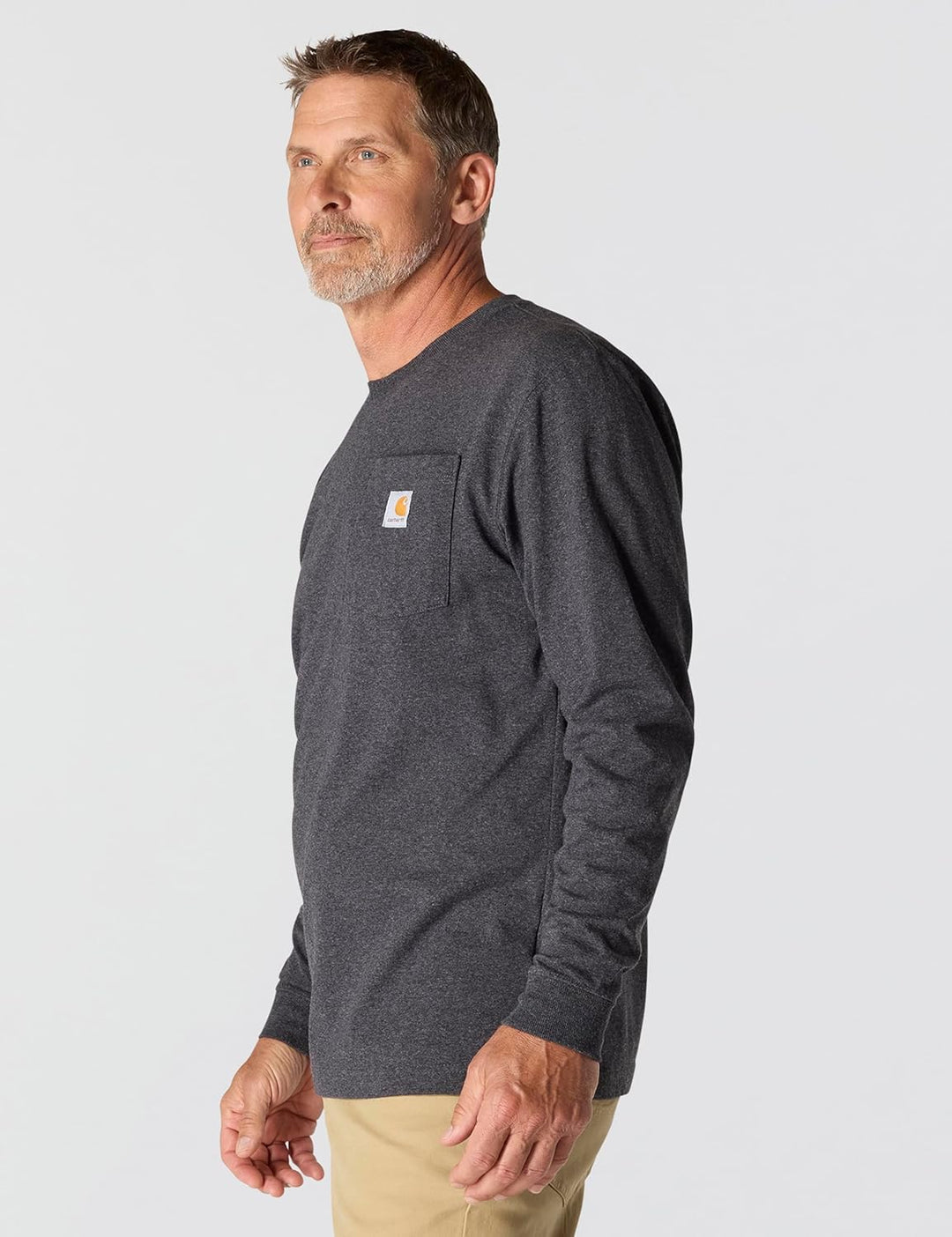 Carhartt Herren Loose Fit Heavyweight Long-Sleeve Pocket T-Shirt S Anthrazit Meliert, S Anthrazit Me