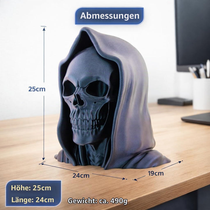 OSAZEE Totenkopf Kopfhörerständer – Skull Headphone Stand Burned Titanium Black | Premium Kopfhörerh