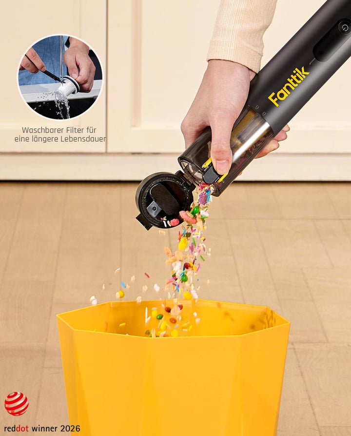 Fanttik Slim V10 Apex Kabelloser 4-in-1 Auto & Mini-Handstaubsauger mit 19000 Pa Saugkraft, Smarter