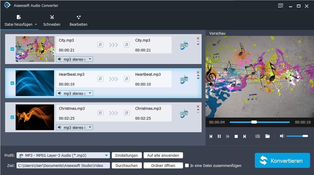Audio Converter - MP3, Sound Dateien bearbeiten, konvertieren, umwandeln für Windows 11 / 10 / 8.1 /