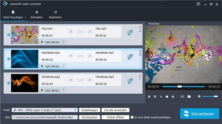 Audio Converter - MP3, Sound Dateien bearbeiten, konvertieren, umwandeln für Windows 11 / 10 / 8.1 /