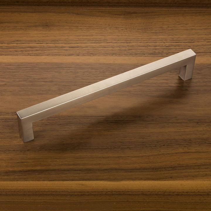 SOTECH 10 Stück Möbelgriffe E3 echt Edelstahl BA 256 mm (Profil 15 x 15 mm) Küchengriffe Relinggriff