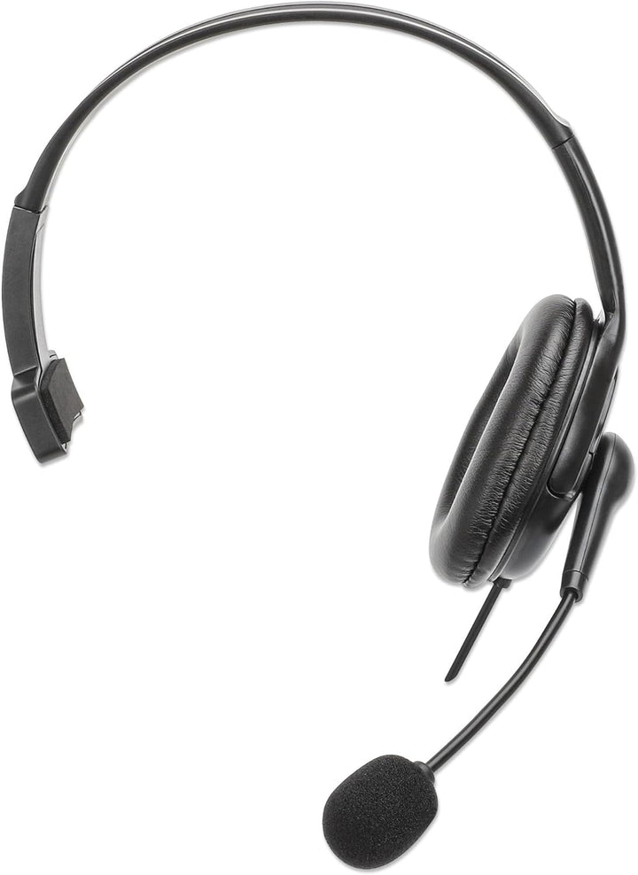 Manhattan Mono USB-Headset Links/rechts tragbar 2m Kabel, Schwarz