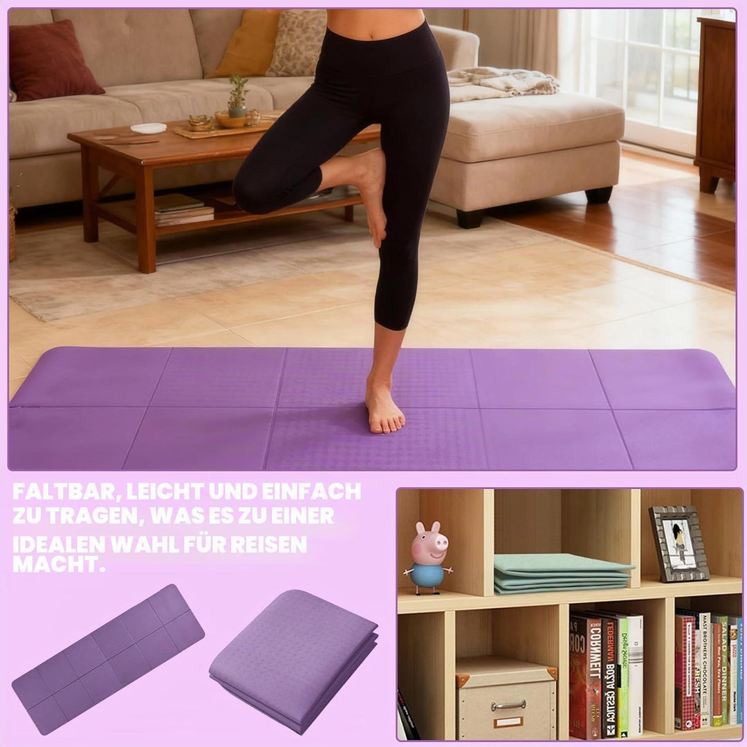 Faltbare Yogamatte Reise Leicht 183 x61x0.4 cm Reiseyogamatte Leicht Faltbar Tragbare Yoga Matte Rut
