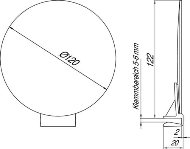 Emco 979516400 Universal Rasier- und Kosmetikspiegel aufsteckbar, Spiegel, One Size