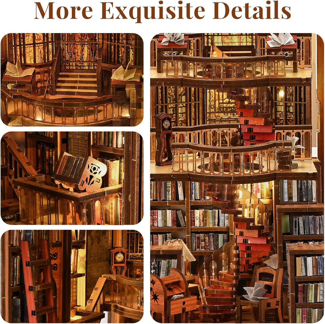 Book Nook Kit, DIY Puppenhaus Buch Ecke Miniatur Kit für Erwachsene Teens, 3D Holzpuzzle Bücherecke
