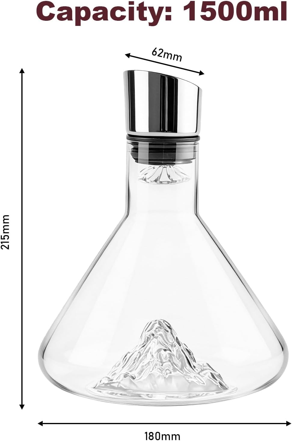 Weindekanter: 1500 ml Wein Dekanter Kristallglas, Weinkaraffe mit Belüfter und Filtern, Tropffreier