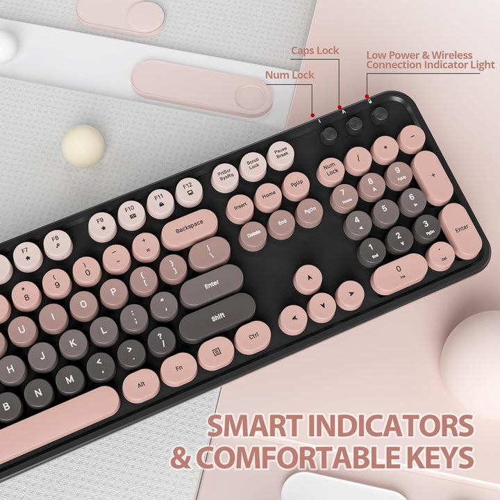 Kabellose Tastatur und Maus, 104 Schreibmaschinentastatur in Voller Grösse mit Nummernblock, 2.4 GHz